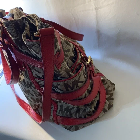 Michael Kors Red and Brown Women's Bag - Picture 4 of 14